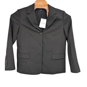 Theory Black Stretch Tailored Career Blazer Wool Blend Jacket NWT 12